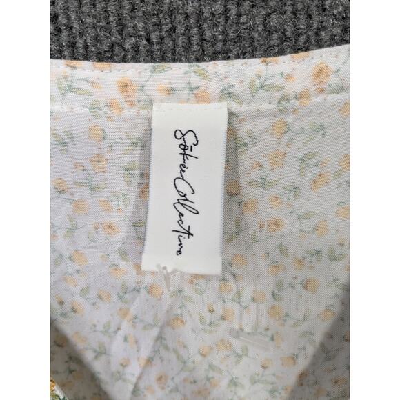 Sokie Collective The Mini Flicker Dress Womens Medium Micro Ditzy Floral Tiered - Picture 5 of 13